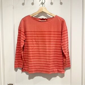 Vineyard Vines Over-Dyed Striped Boatneck Top XS Cotton